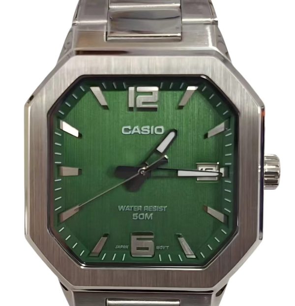 CASIO MTP‑B195 Series MTP-B195D-3AV Green Dial Analog 38 mm Watch