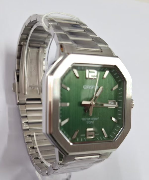 CASIO MTP‑B195 Series MTP-B195D-3AV Green Dial Analog 38 mm Watch